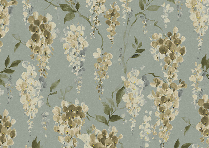 Wisteria Silk, Subtle Blue - Motorised Roman Blind - Image 7